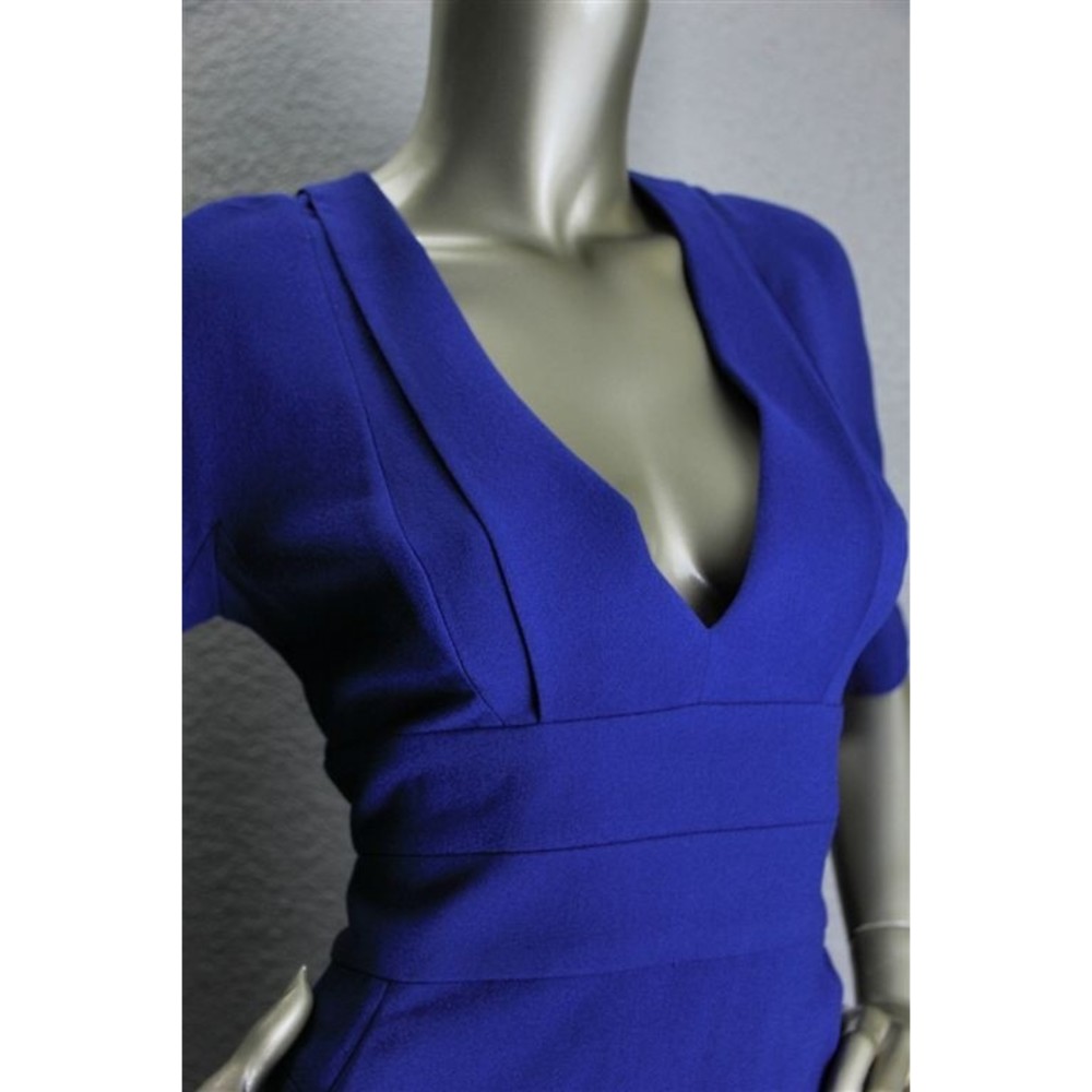 NWT NARCISO RODRIGUEZ Stretchy Bright Blue Fitted Dress 10 - Picture 2 of 7